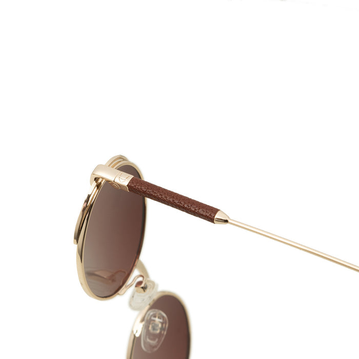 Calypso Women's Brown Retro Oval Sunglasses