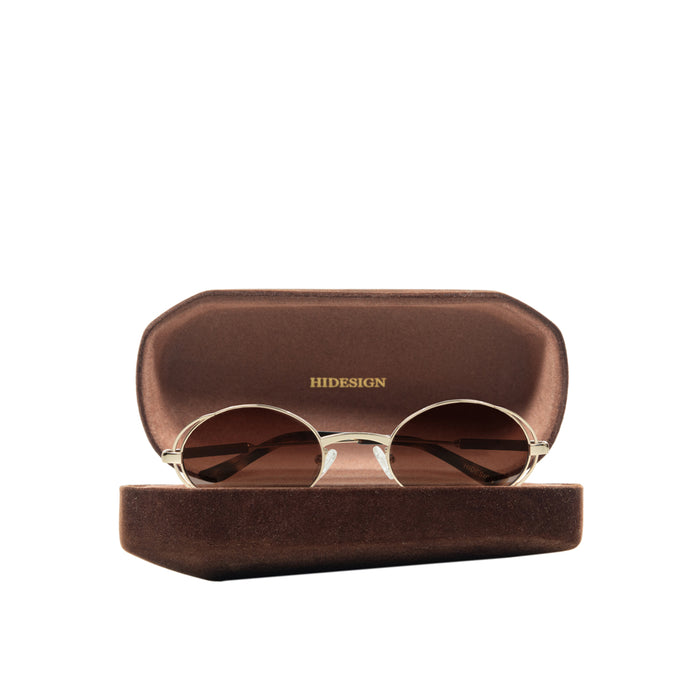 Calypso Women's Brown Retro Oval Sunglasses