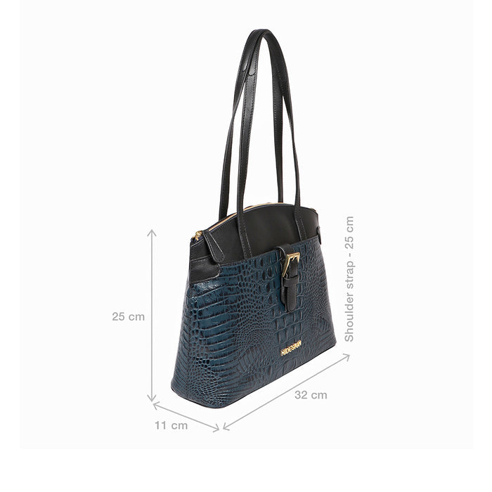 Camila Sb 02 Blue Leather Tote Bag