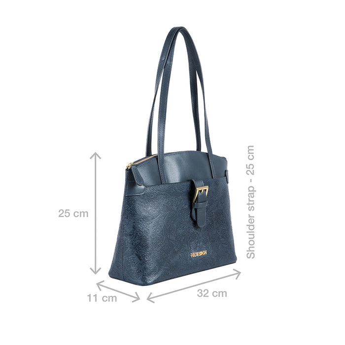 Camila Sb 02 Blue Leather Tote Bag