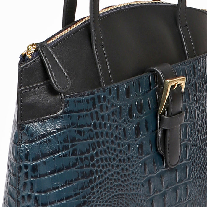 Camila Sb 02 Blue Leather Tote Bag