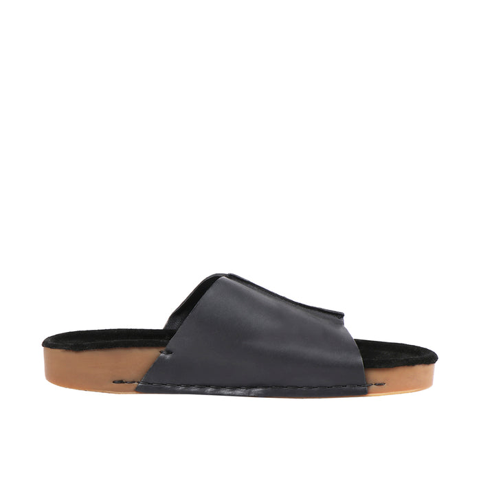 Cancun Women's Black Leather Sandals