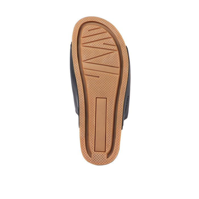 Cancun Women's Black Leather Sandals