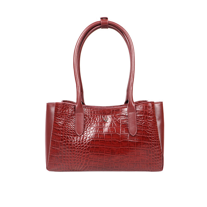 Canton Red Leather Shoulder Bag