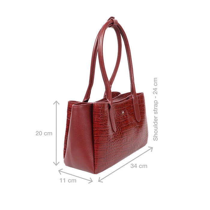 Canton Red Leather Shoulder Bag