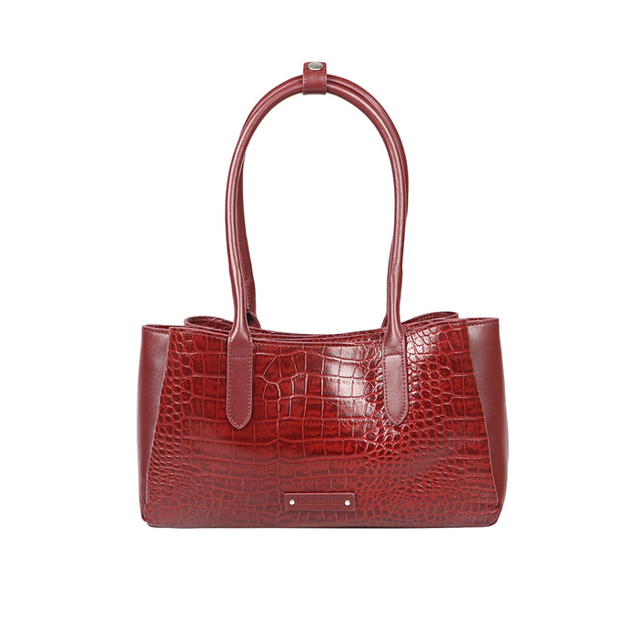 Canton Red Leather Shoulder Bag