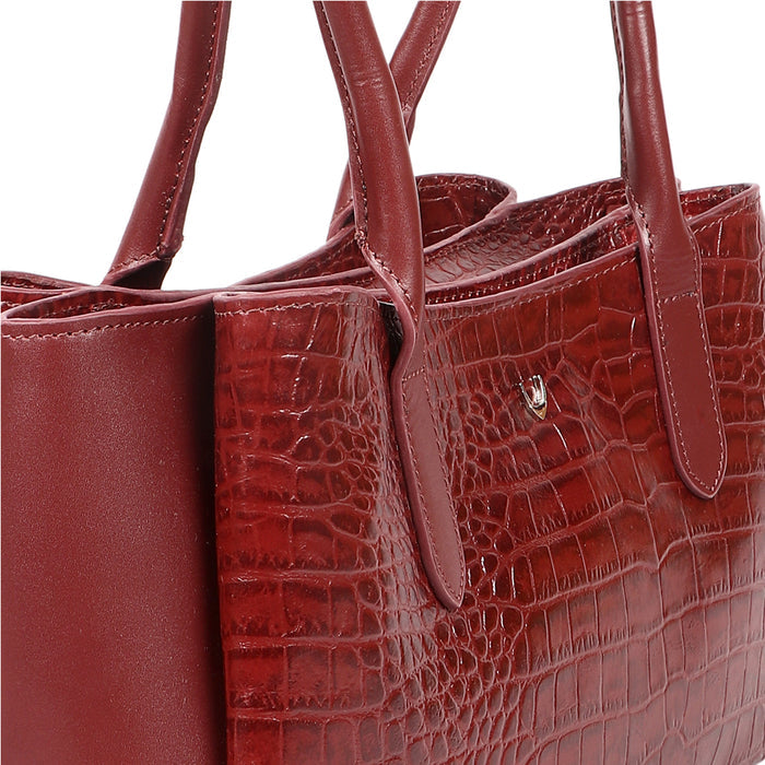 Canton Red Leather Shoulder Bag