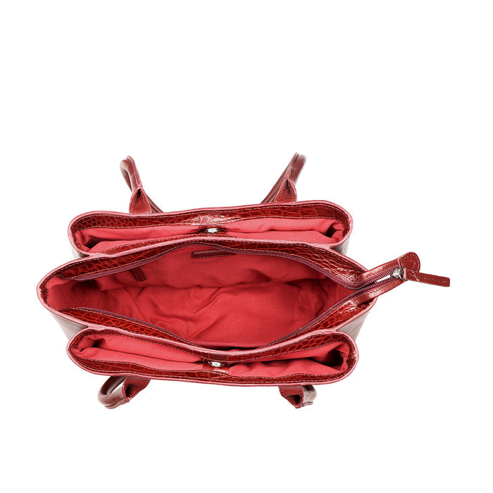 Canton Red Leather Shoulder Bag