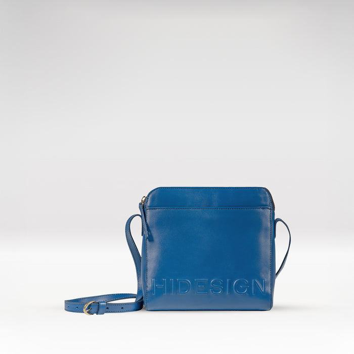 Carey 02 Blue Leather Shoulder Bag