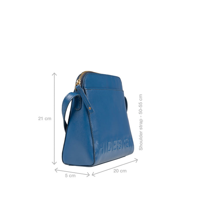 Carey 02 Blue Leather Shoulder Bag