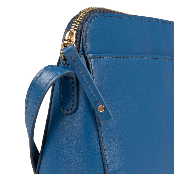 Carey 02 Blue Leather Shoulder Bag