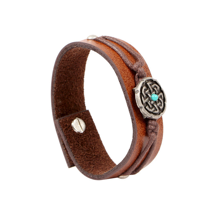Carlin  Brown Leather Bracelet