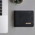 Carlos-W01 Sb Black Leather Bi-Fold Wallet