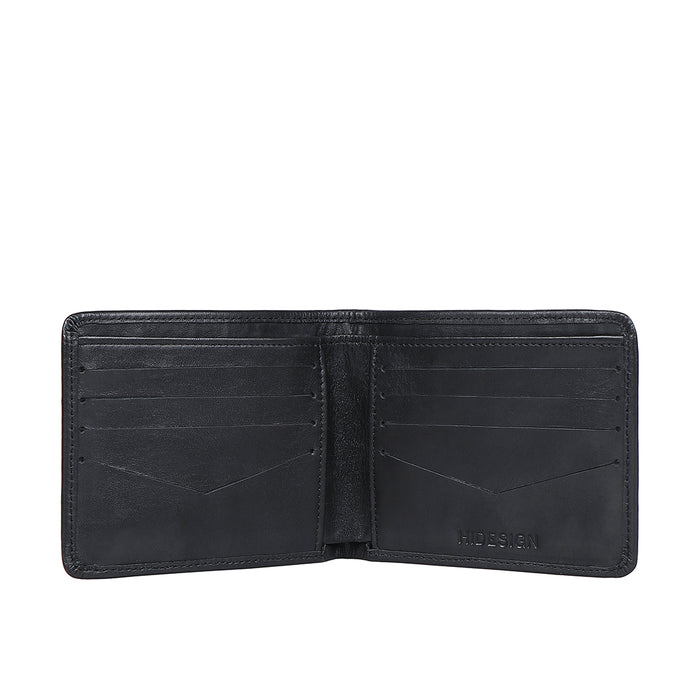 Carlos-W01 Sb Black Leather Bi-Fold Wallet