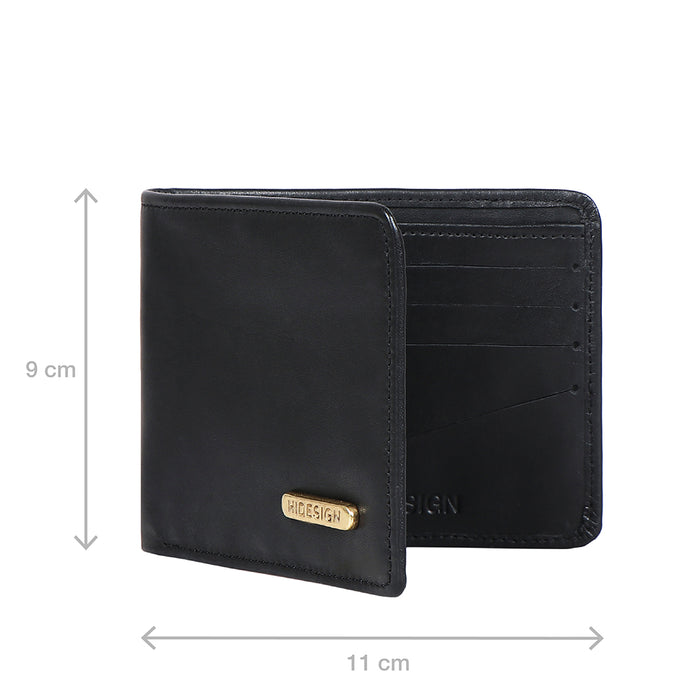 Carlos-W01 Sb Black Leather Bi-Fold Wallet
