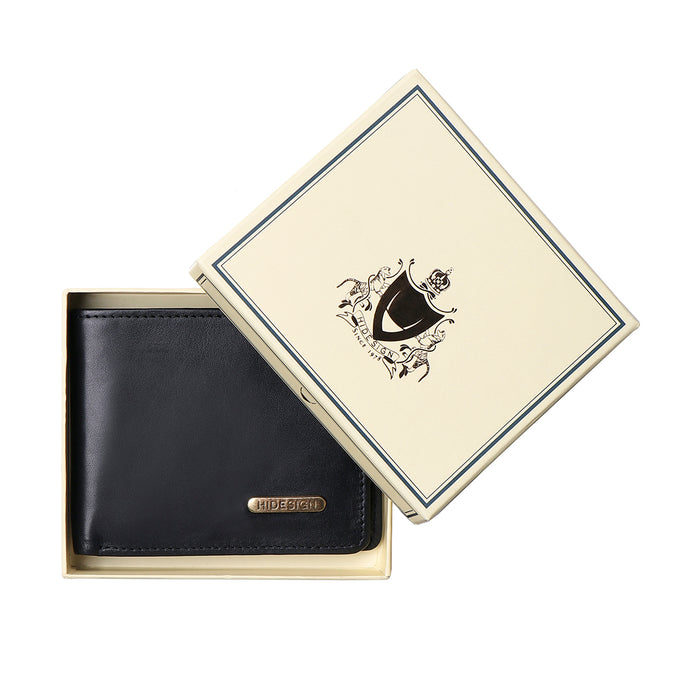 Carlos-W01 Sb Black Leather Bi-Fold Wallet