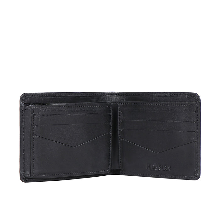 Carlos-W02 Sb Black Leather Bi-Fold Wallet