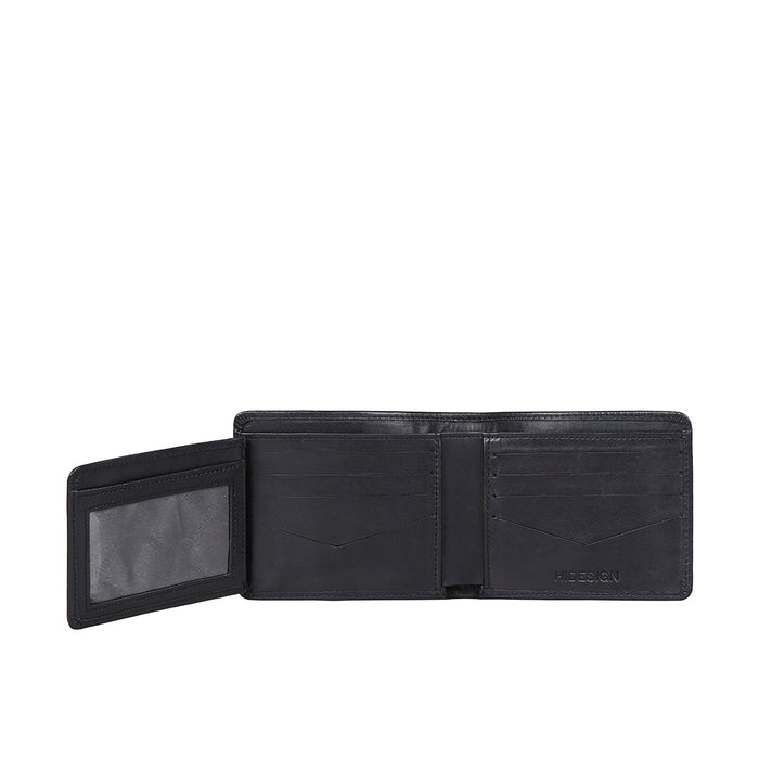 Carlos-W02 Sb Black Leather Bi-Fold Wallet