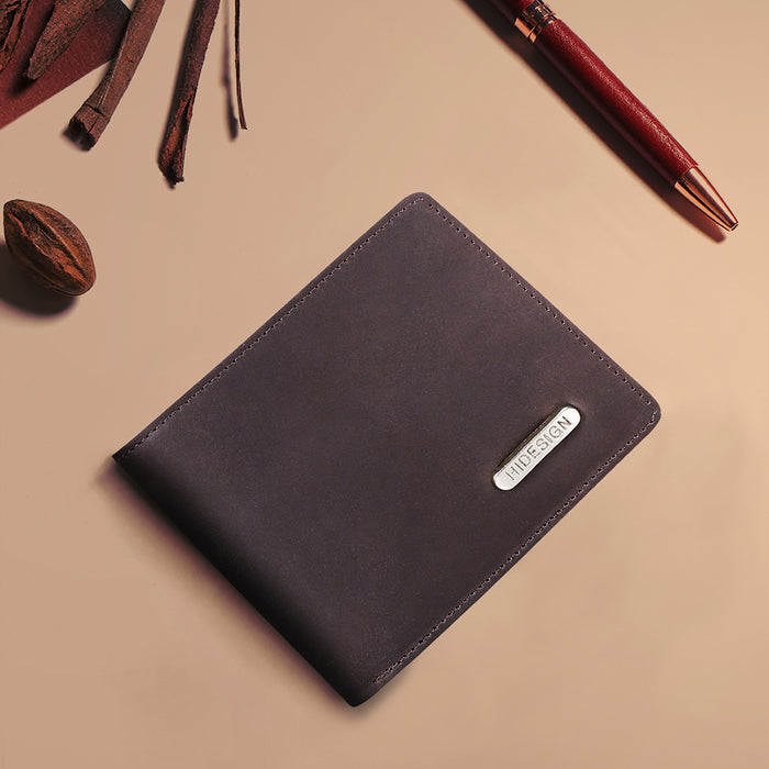 Carlos-W05 Sb Black Leather Bi-Fold Wallet