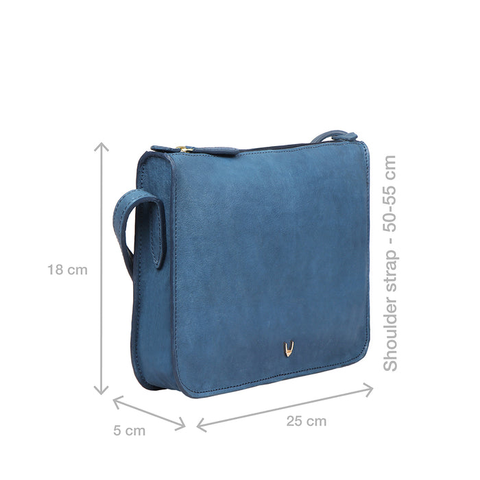 Carmel 01 Blue Leather Sling Bag
