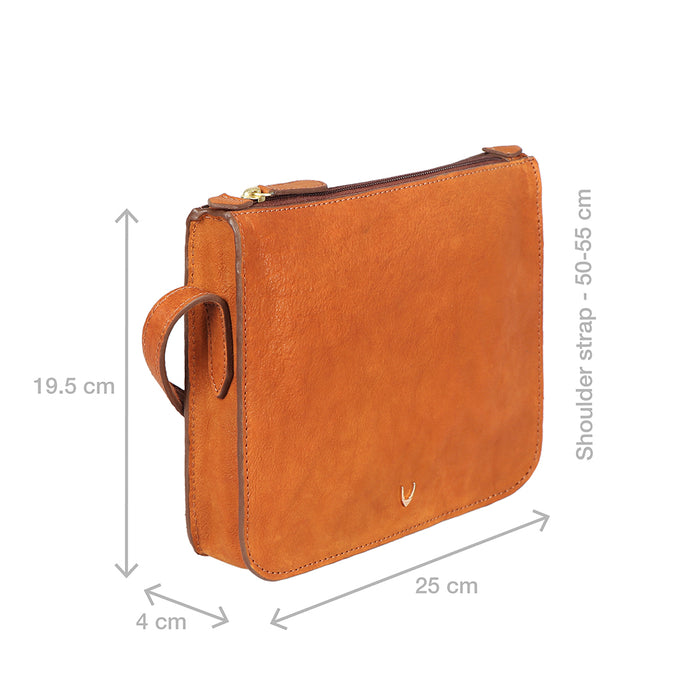 Carmel 01 Orange Leather Sling Bag