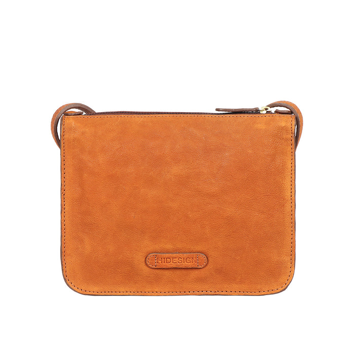 Carmel 01 Orange Leather Sling Bag