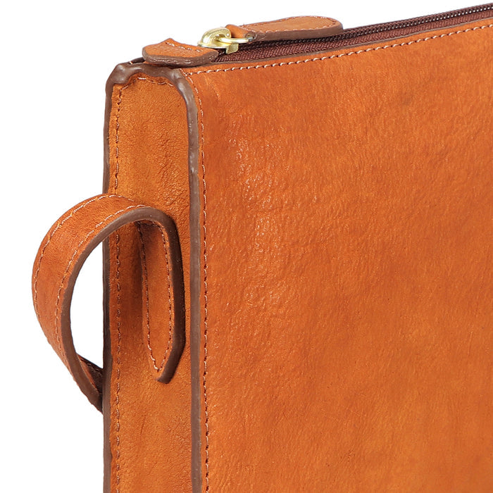 Carmel 01 Orange Leather Sling Bag