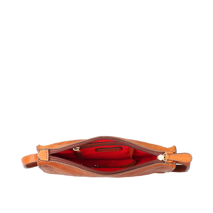 Carmel 01 Orange Leather Sling Bag