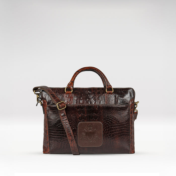 Carnegie 01 Brown Leather  Laptop Bag