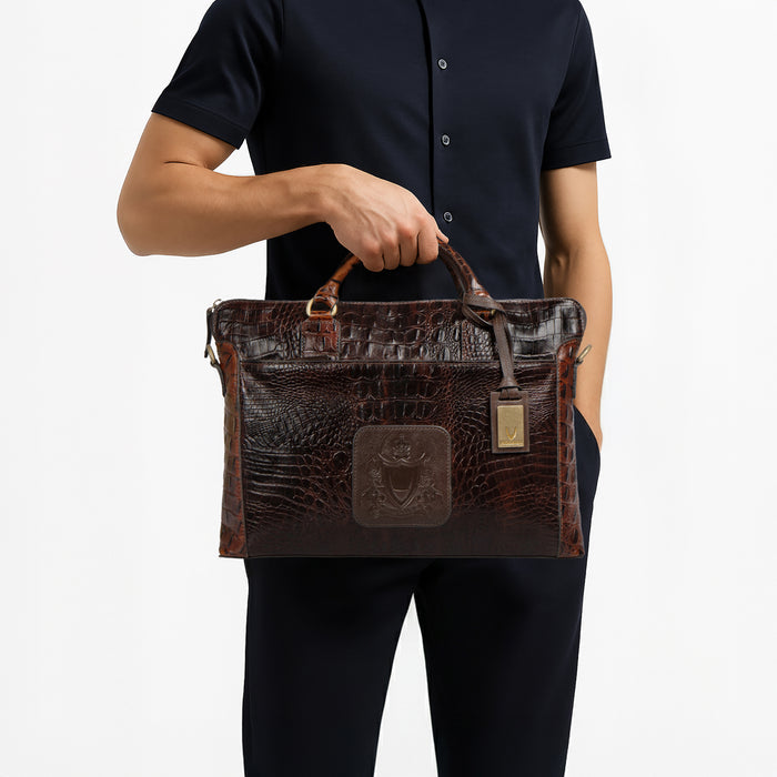 Carnegie 01 Brown Leather  Laptop Bag