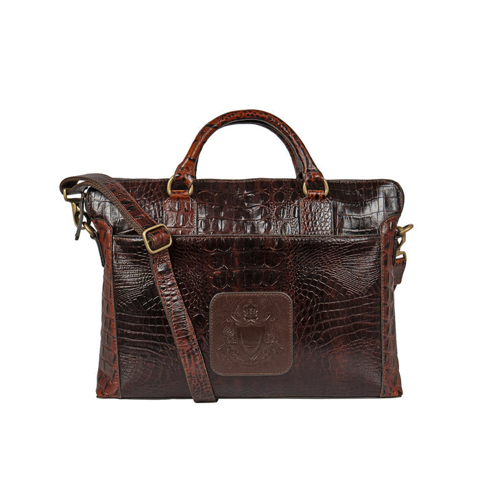 Carnegie 01 Brown Leather  Laptop Bag