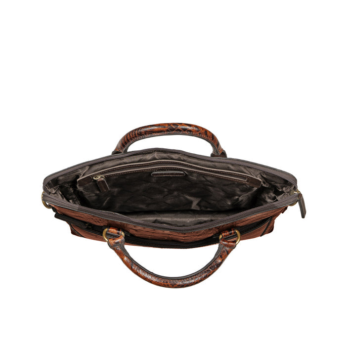 Carnegie 01 Brown Leather  Laptop Bag