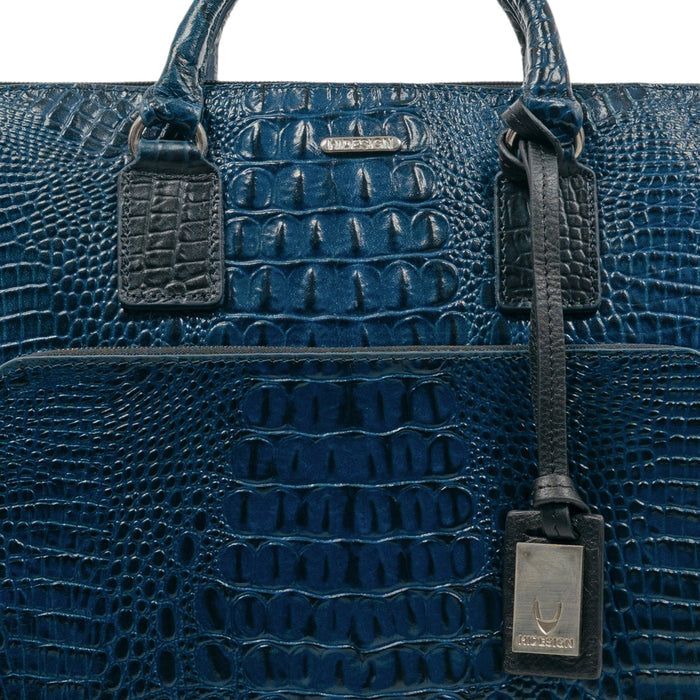 Carnegie 02 Blue Leather Laptop Bag