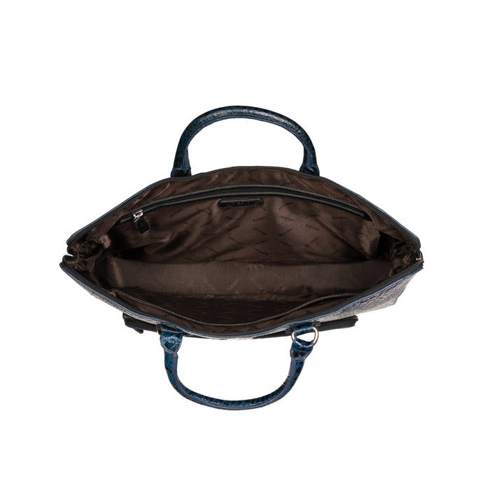 Carnegie 02 Blue Leather Laptop Bag
