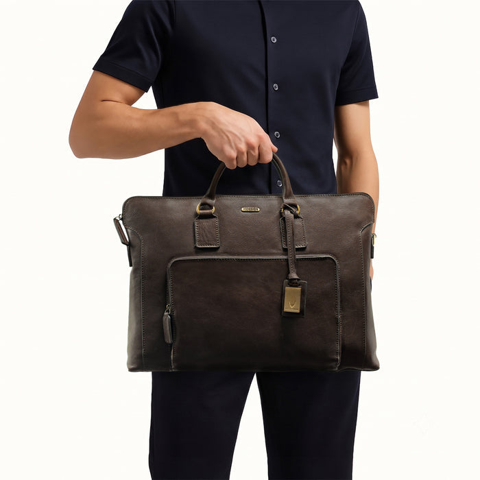 Carnegie 02 Brown Leather Laptop Bag