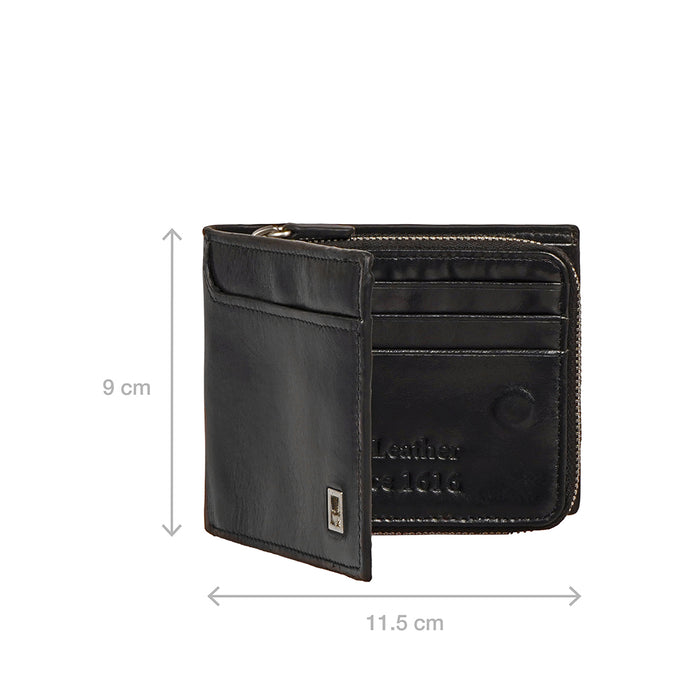 Cashmere W1 Black Leather Bi-Fold Wallet