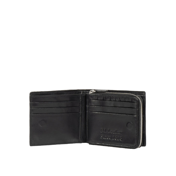 Cashmere W1 Black Leather Bi-Fold Wallet