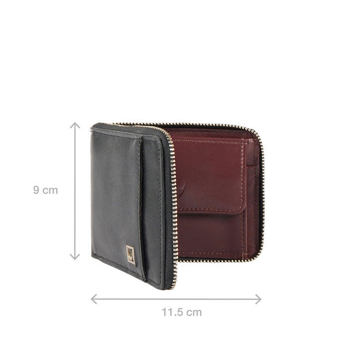 Cashmere W2 Black Leather Bi-Fold Wallet