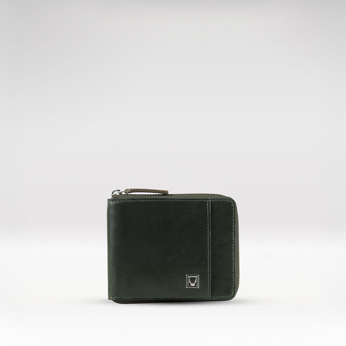 Cashmere W2 Green Leather Bi-Fold Wallet
