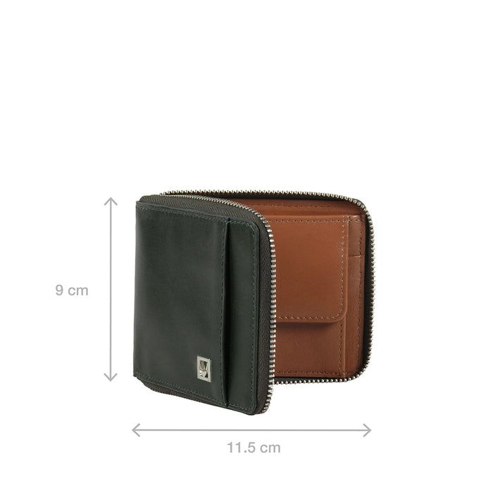 Cashmere W2 Green Leather Bi-Fold Wallet