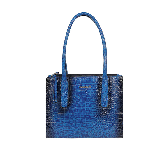 Casino 02 Blue Leather Tote Bag