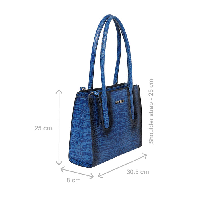 Casino 02 Blue Leather Tote Bag