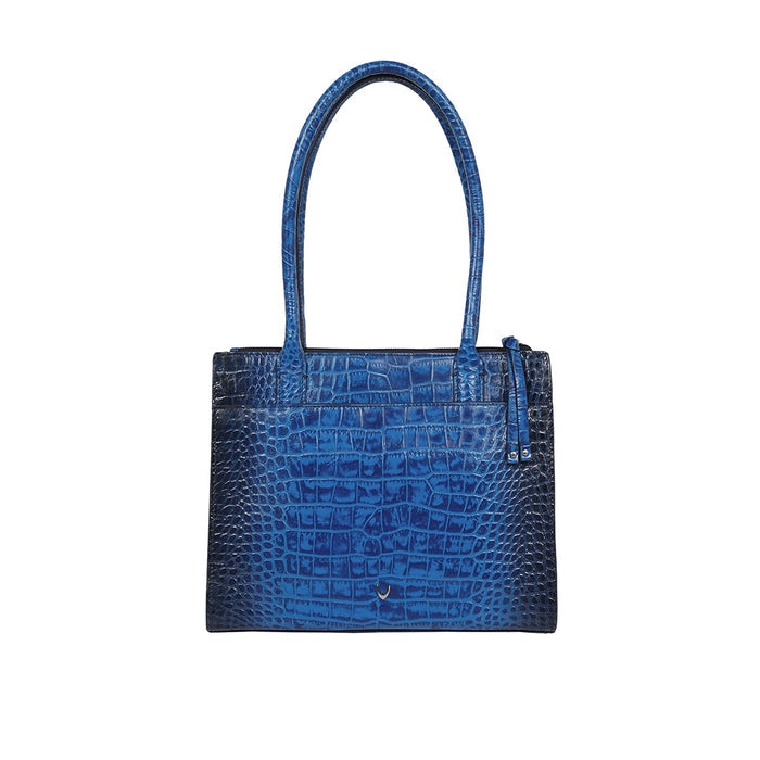 Casino 02 Blue Leather Tote Bag