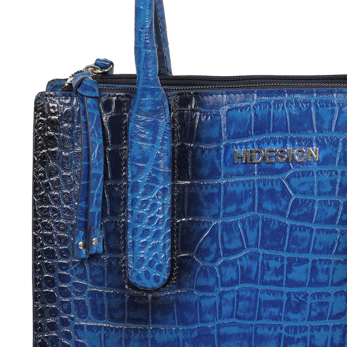 Casino 02 Blue Leather Tote Bag