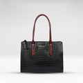 Casino 03 Black Leather Tote Bag