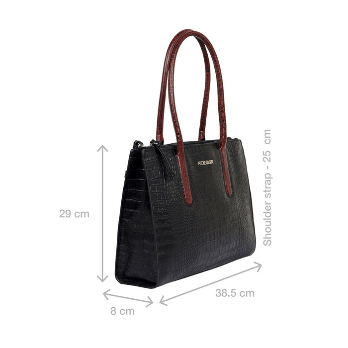 Casino 03 Black Leather Tote Bag
