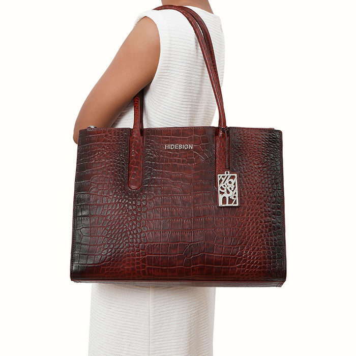 Casino 03 Red Leather Tote Bag