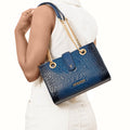 Casino 04 Blue Leather Shoulder Bag