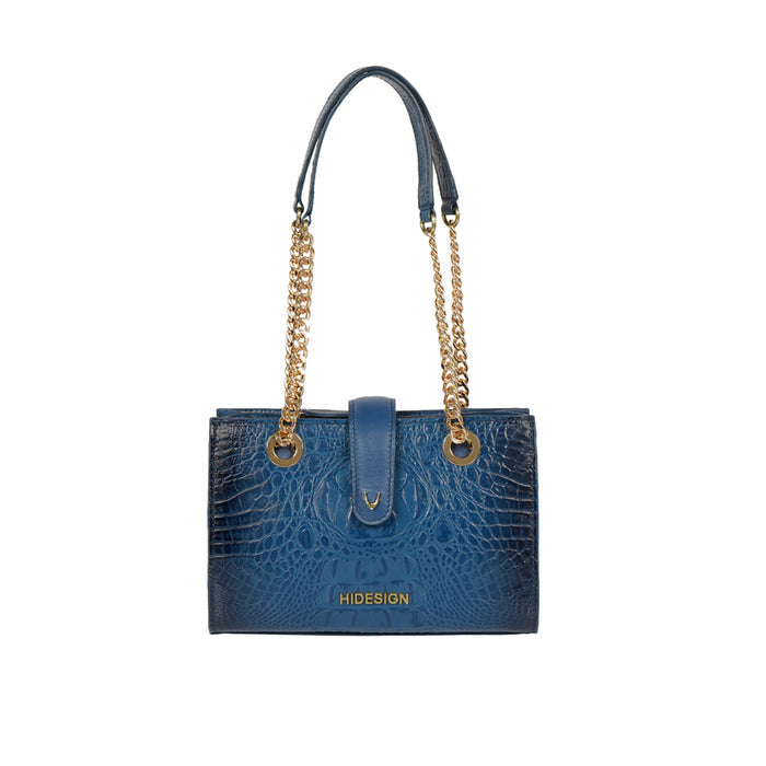 Casino 04 Blue Leather Shoulder Bag