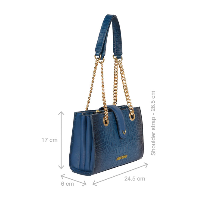 Casino 04 Blue Leather Shoulder Bag
